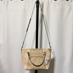Brand new with tag Coach bag retail $495 tan beige color removable strap
